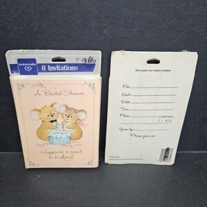 Ambassador Bridal Shower Invitations 16 Count Peach Koala Bear Vintage Hallmark